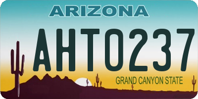AZ license plate AHT0237