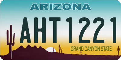 AZ license plate AHT1221