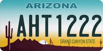 AZ license plate AHT1222