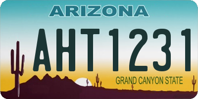 AZ license plate AHT1231