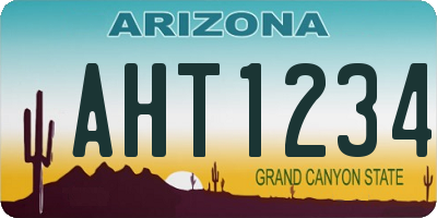 AZ license plate AHT1234