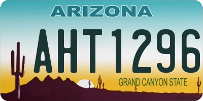 AZ license plate AHT1296