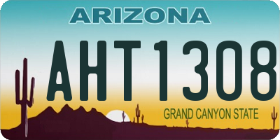 AZ license plate AHT1308