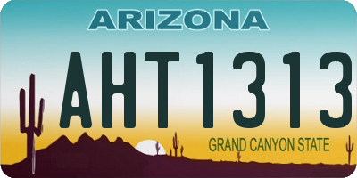 AZ license plate AHT1313