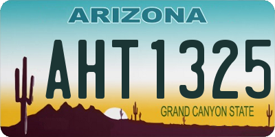 AZ license plate AHT1325