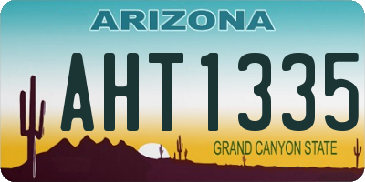 AZ license plate AHT1335