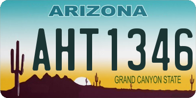 AZ license plate AHT1346