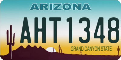 AZ license plate AHT1348