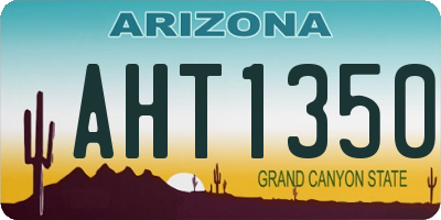 AZ license plate AHT1350