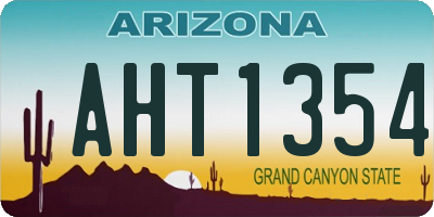 AZ license plate AHT1354