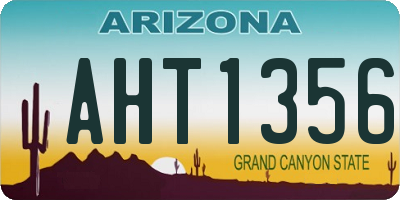 AZ license plate AHT1356