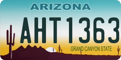 AZ license plate AHT1363