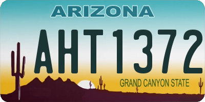 AZ license plate AHT1372