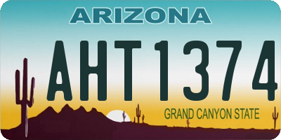 AZ license plate AHT1374