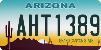 AZ license plate AHT1389