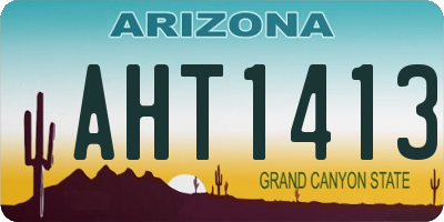 AZ license plate AHT1413