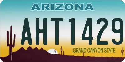 AZ license plate AHT1429