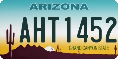 AZ license plate AHT1452