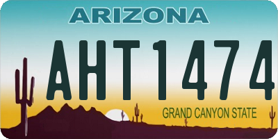 AZ license plate AHT1474