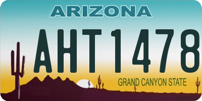 AZ license plate AHT1478