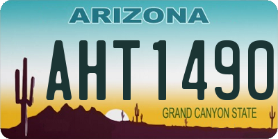 AZ license plate AHT1490