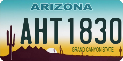 AZ license plate AHT1830