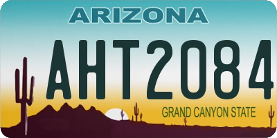 AZ license plate AHT2084