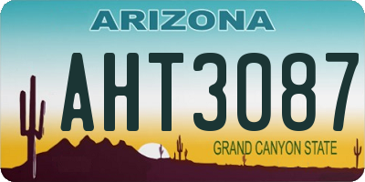 AZ license plate AHT3087