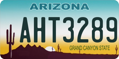 AZ license plate AHT3289