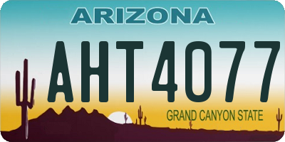 AZ license plate AHT4077