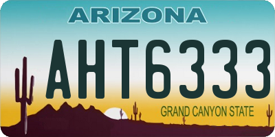 AZ license plate AHT6333