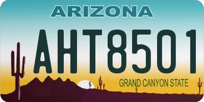AZ license plate AHT8501