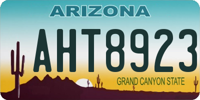AZ license plate AHT8923