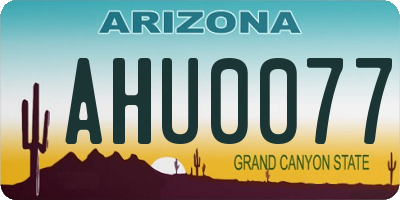 AZ license plate AHU0077