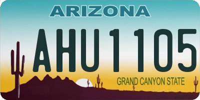 AZ license plate AHU1105