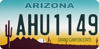 AZ license plate AHU1149