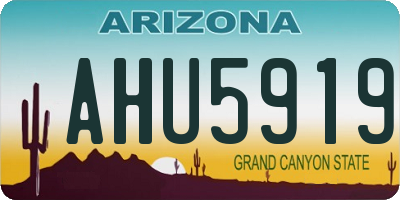 AZ license plate AHU5919