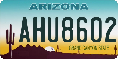 AZ license plate AHU8602
