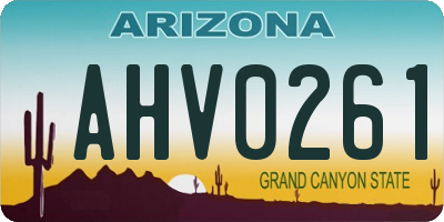 AZ license plate AHV0261