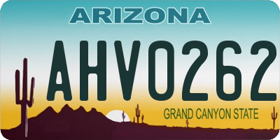 AZ license plate AHV0262