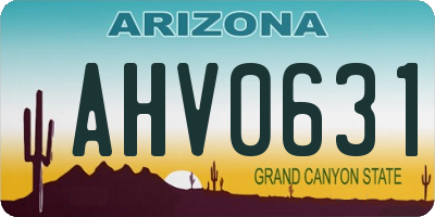 AZ license plate AHV0631