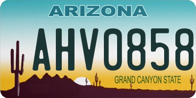 AZ license plate AHV0858