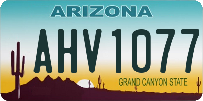 AZ license plate AHV1077