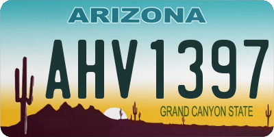 AZ license plate AHV1397