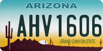 AZ license plate AHV1606