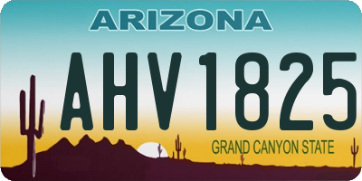 AZ license plate AHV1825