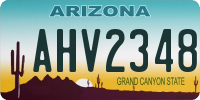 AZ license plate AHV2348