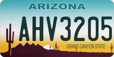 AZ license plate AHV3205
