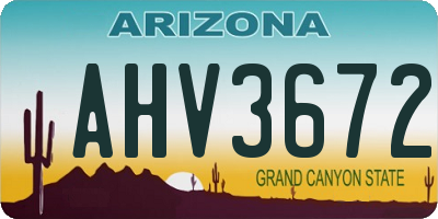 AZ license plate AHV3672