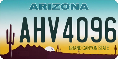 AZ license plate AHV4096